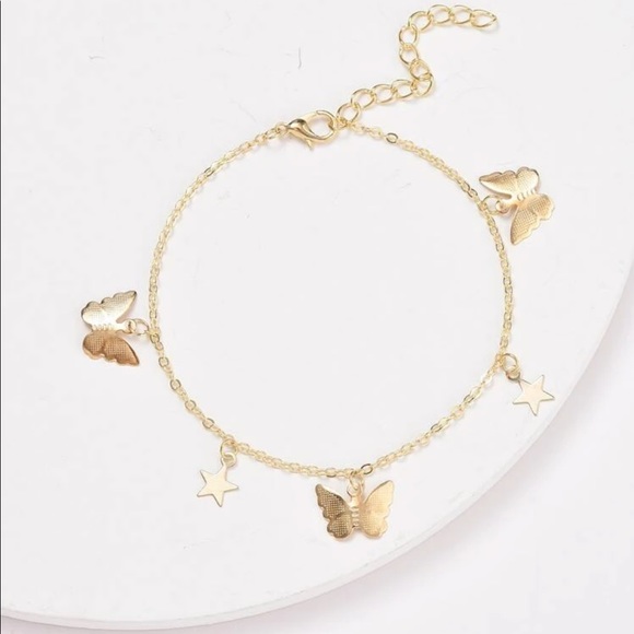 • Amelia • Butterfly + Star Anklet - Picture 2 of 4